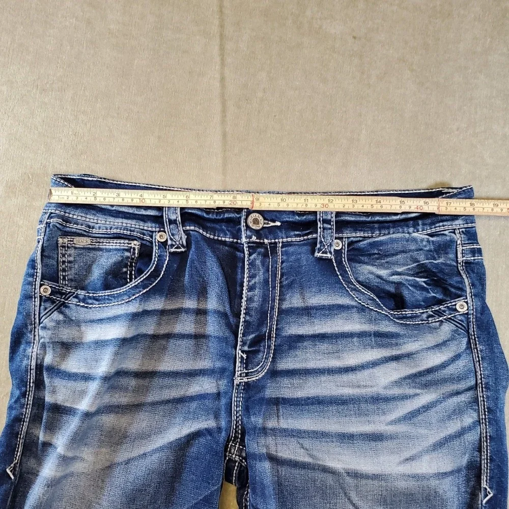 Buckle Black Fit No 29 Bootleg Jeans Mens 36R Medium Wash Thick Stitch BBLA9011 - Picture 7 of 12